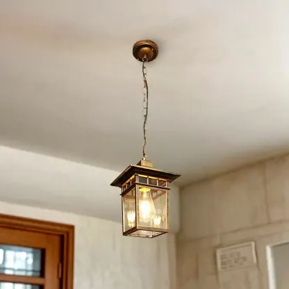 Retro Black Metal Hanging Pendant Lamp for Outdoor Use Image - 7