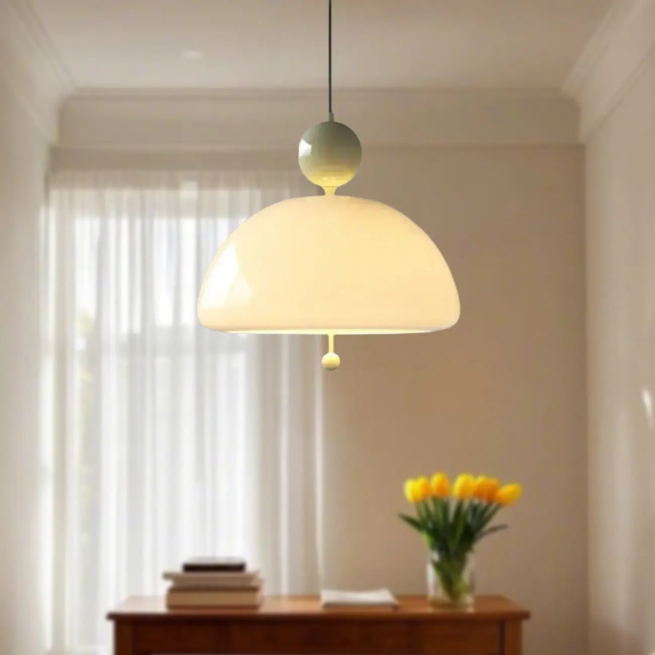 Minimalist 3-Light Dome Glass Chandelier for Dining Room Image - 2 | homeyfad