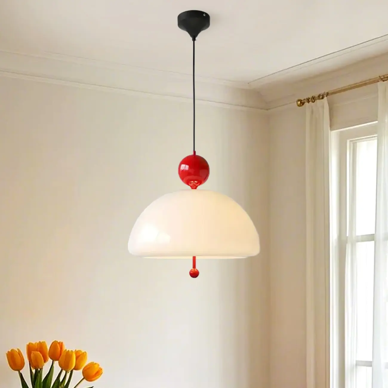 Minimalist 3-Light Dome Glass Chandelier for Dining Room Image - 6 | homeyfad