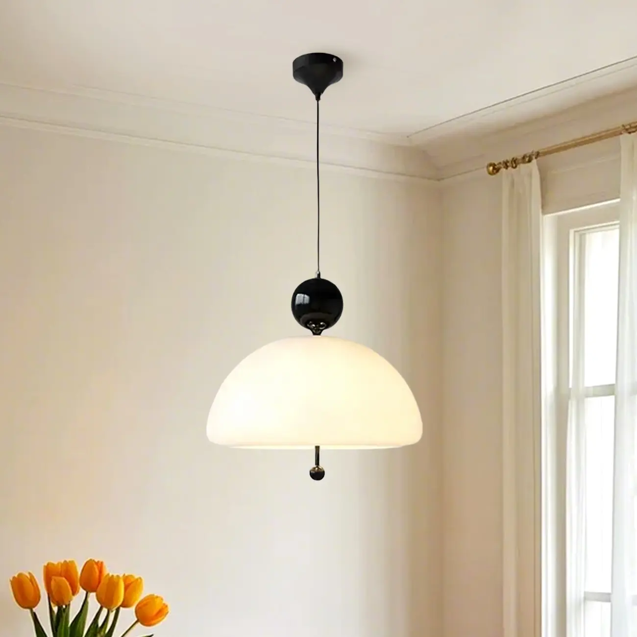 Minimalist 3-Light Dome Glass Chandelier for Dining Room Image - 8 | homeyfad