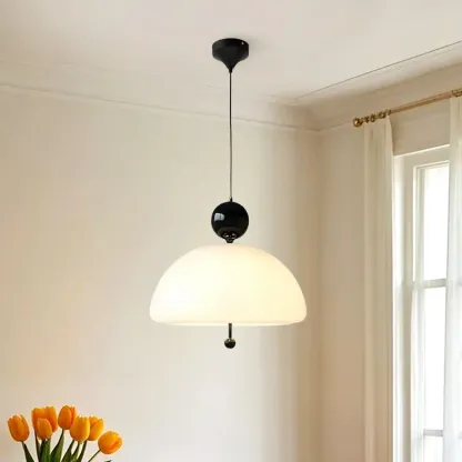 Minimalist 3-Light Dome Glass Chandelier for Dining Room Image - 8