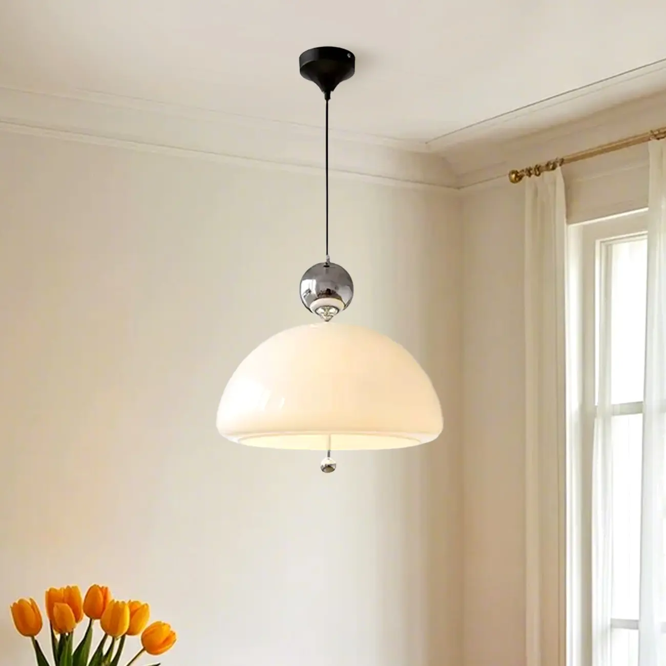 Minimalist 3-Light Dome Glass Chandelier for Dining Room Image - 10 | homeyfad