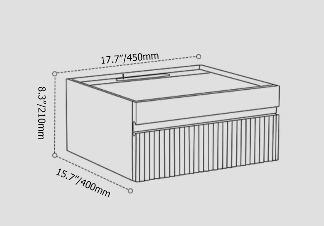 Modern Glass Top Walnut Floating Nightstand with Drawers Image - 6