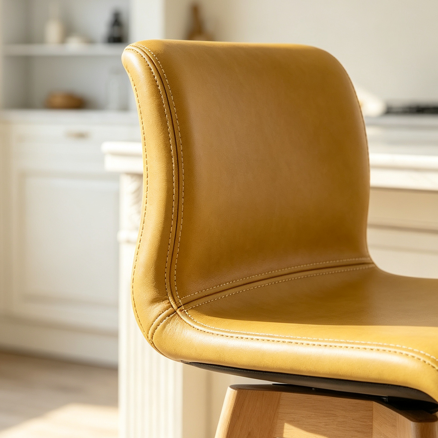 Saddle Seat Leather Counter Height Low Back Swivel Bar Stools | homeyfad
