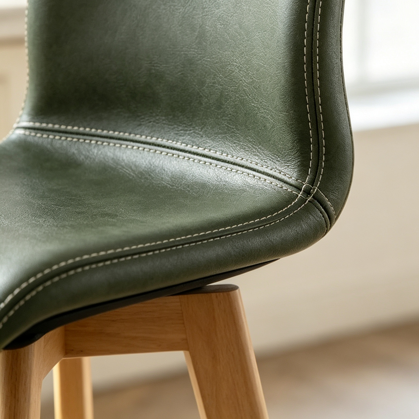 Saddle Seat Leather Counter Height Low Back Swivel Bar Stools | homeyfad