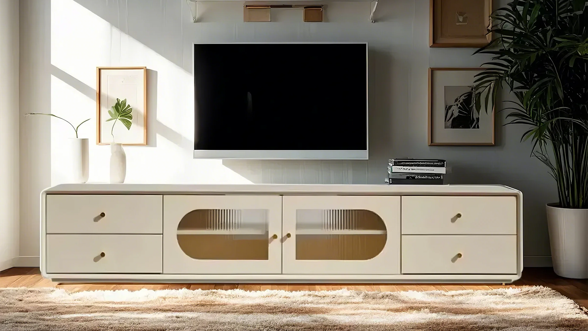 White Wooden TV Stand