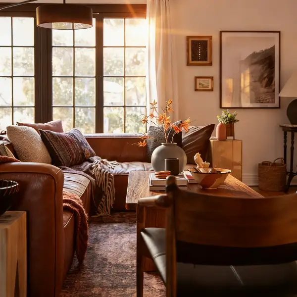 seasonal living room with winter