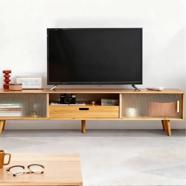 Wood TV Stand with Drawers