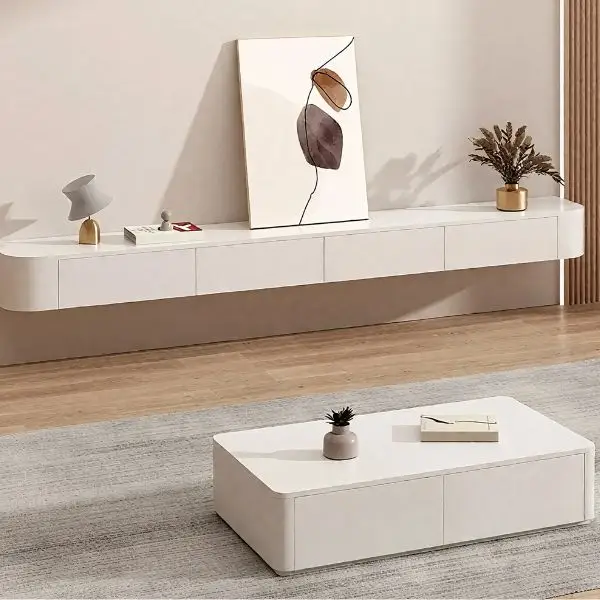 Solid Wood Floating TV Stand