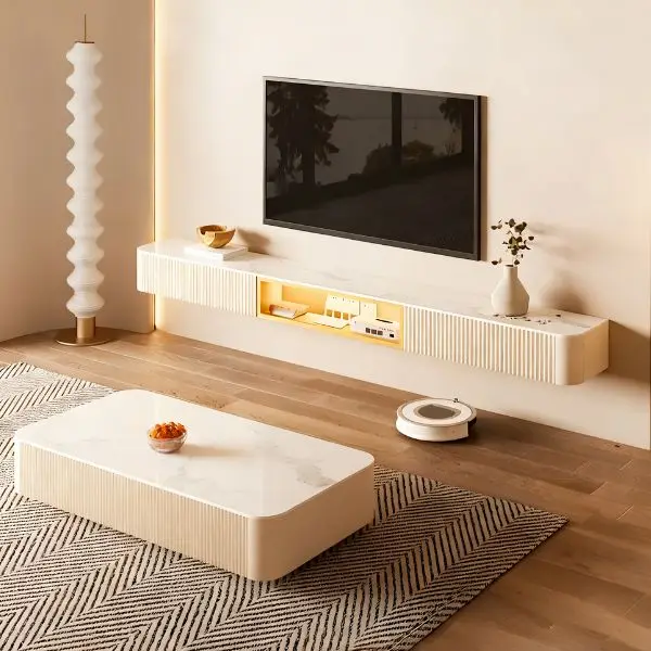 Floating TV Stand with Cable Management