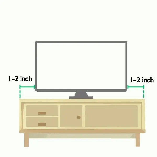 Ideal TV stand width for TV