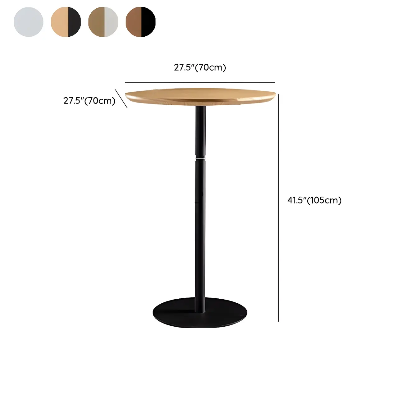 Contemporary Wooden Top Round Bar Table for Dining Image - 13 | homeyfad
