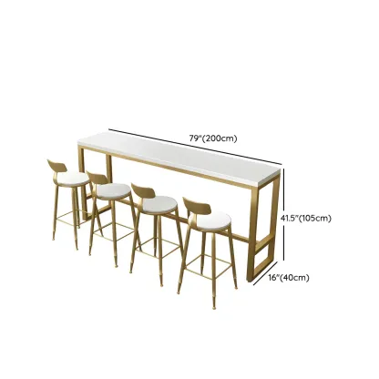Stylish White Wood Gold Trestle Bar Table for Modern Kitchens Image - 13