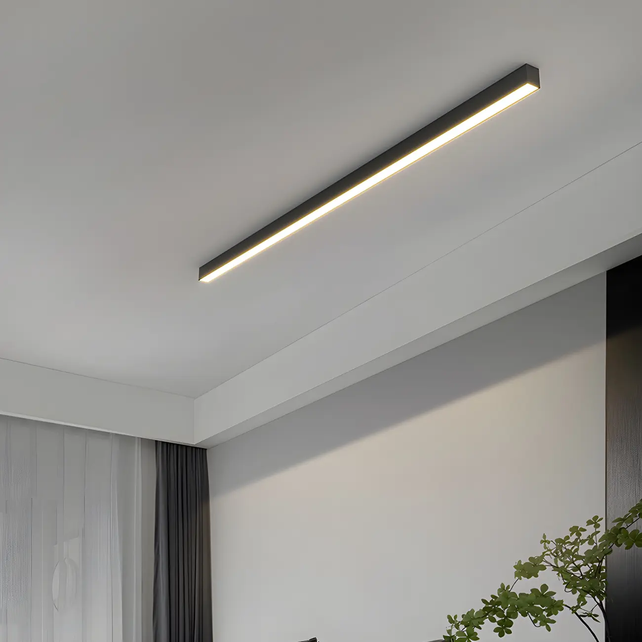 24"-39.5" L Stylish Black Linear LED Flush Ceiling Light Image - 2 | homeyfad