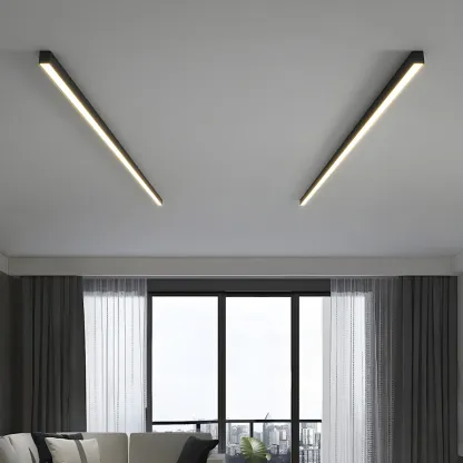 24"-39.5" L Stylish Black Linear LED Flush Ceiling Light Image - 4