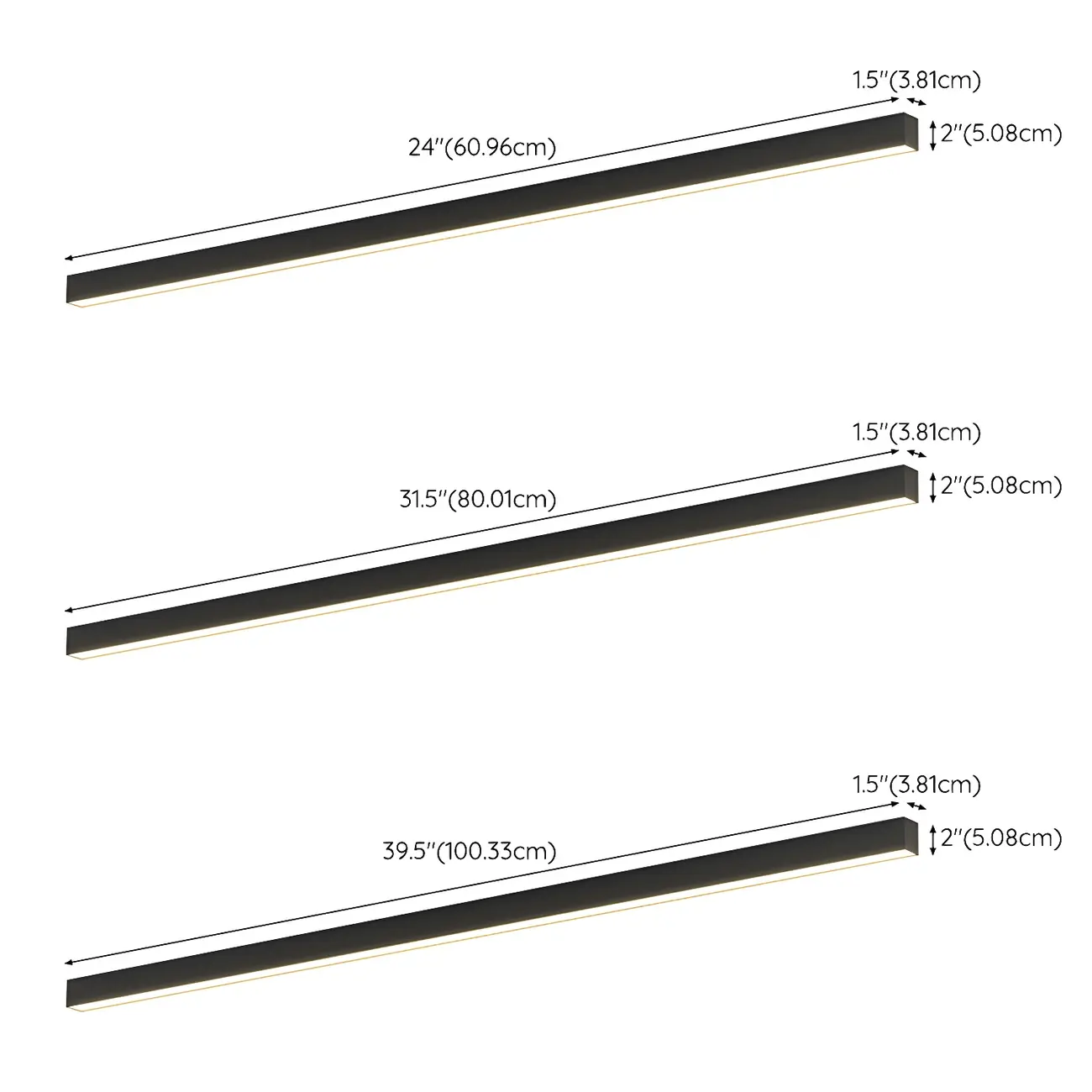 24"-39.5" L Stylish Black Linear LED Flush Ceiling Light Image - 6 | homeyfad