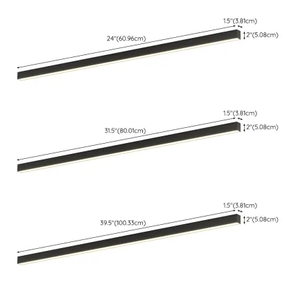 24"-39.5" L Stylish Black Linear LED Flush Ceiling Light Image - 6