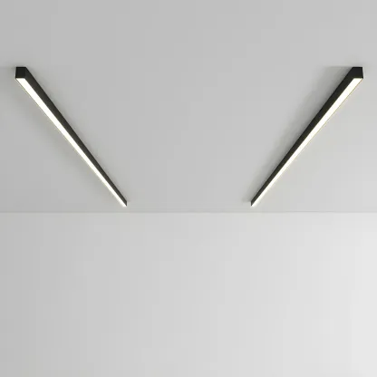 24"-39.5" L Stylish Black Linear LED Flush Ceiling Light Image - 18