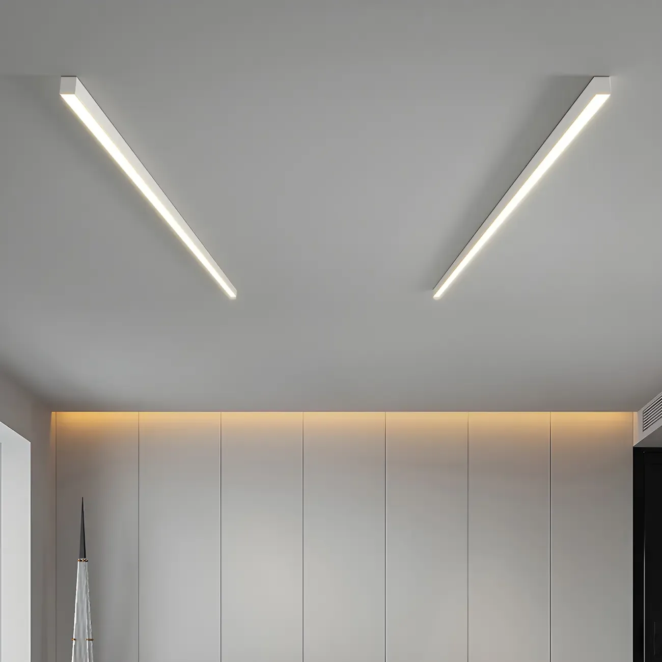 24"-39.5" L Stylish Black Linear LED Flush Ceiling Light Image - 19