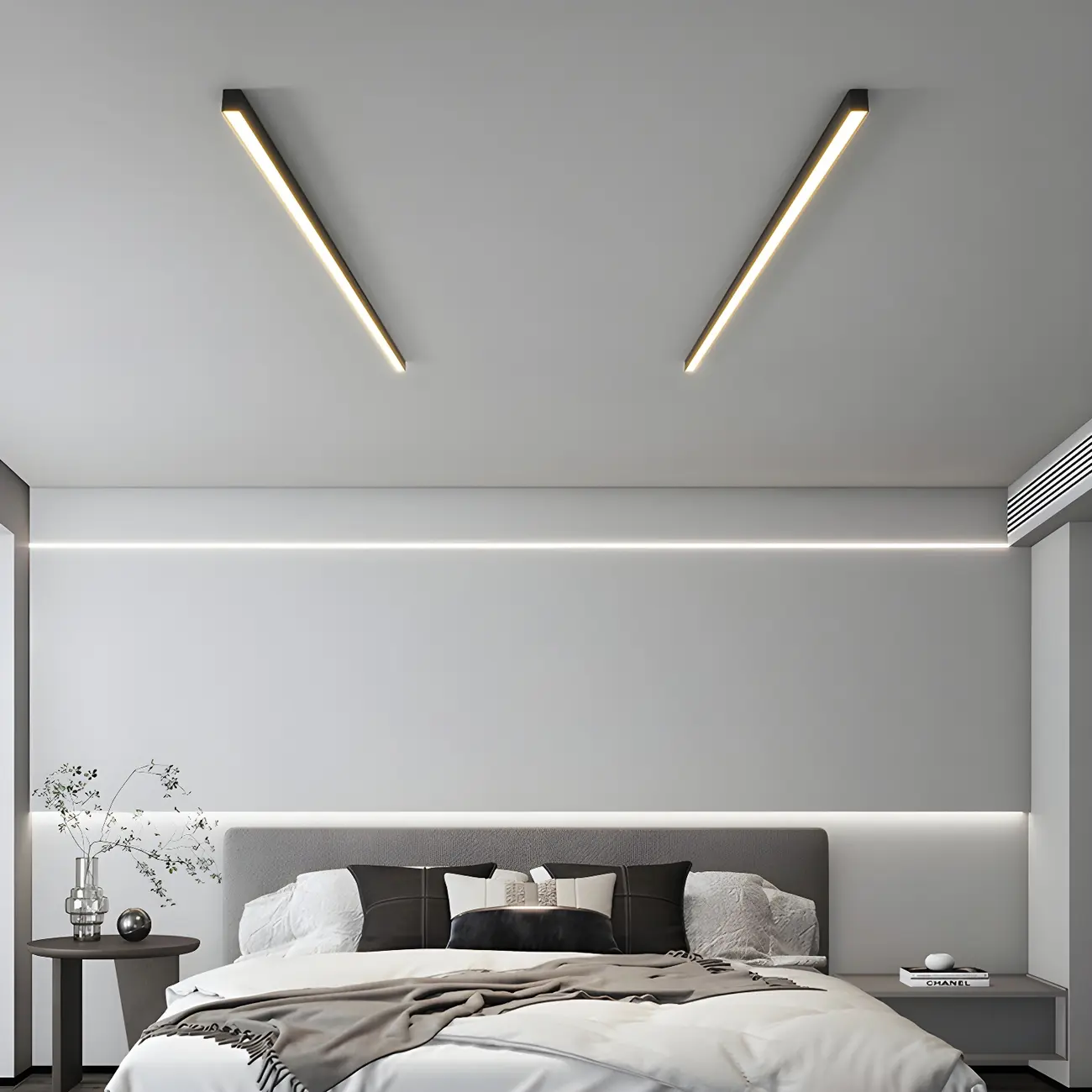 24"-39.5" L Stylish Black Linear LED Flush Ceiling Light Image - 20 | homeyfad