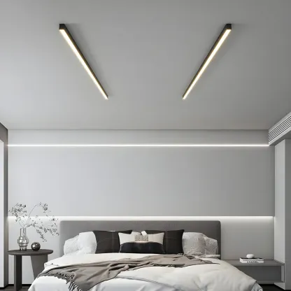 24"-39.5" L Stylish Black Linear LED Flush Ceiling Light Image - 20
