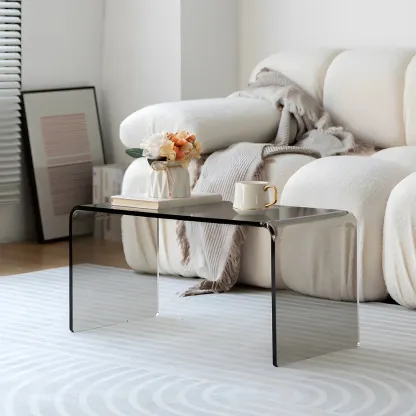 Simple Modern Acrylic Rectangular Coffee Table Image - 1