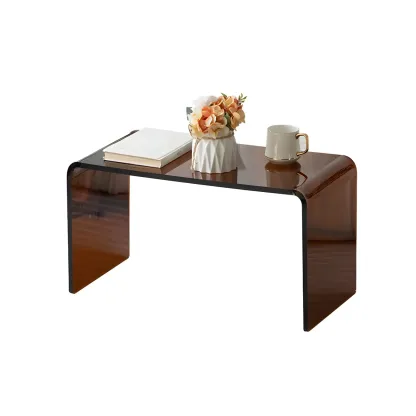 Simple Modern Acrylic Rectangular Coffee Table Image - 5