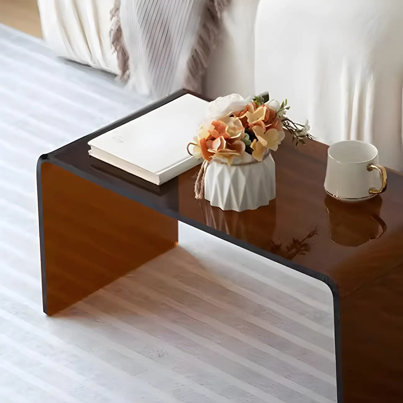 Simple Modern Acrylic Rectangular Coffee Table Image - 10 | homeyfad