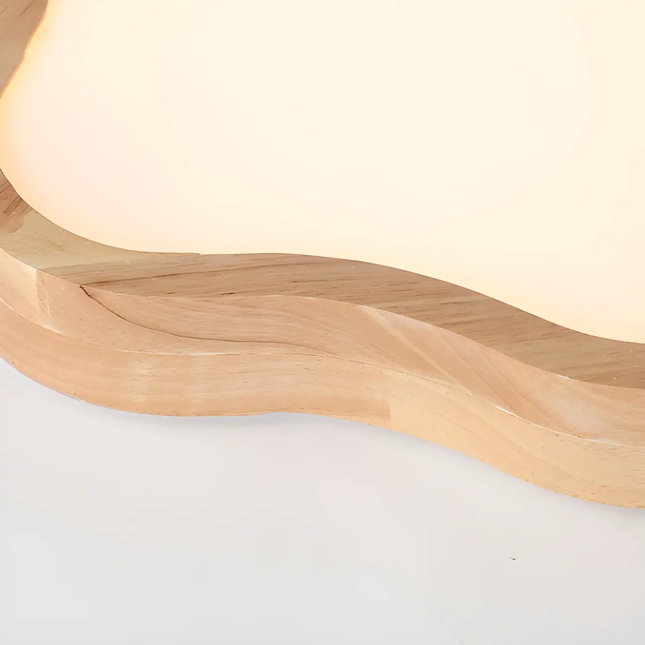 Natural Wood and Acrylic Decorative Flush LED Ceiling Light Image - 4 | homeyfad