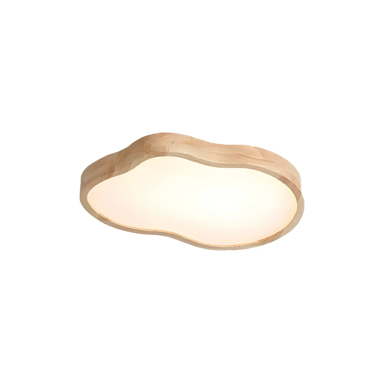 Natural Wood and Acrylic Decorative Flush LED Ceiling Light Image - 5 | homeyfad