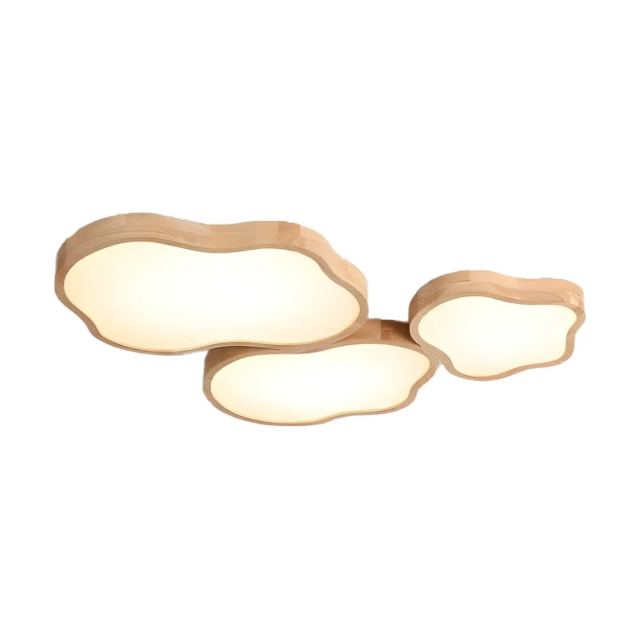 Natural Wood and Acrylic Decorative Flush LED Ceiling Light Image - 6