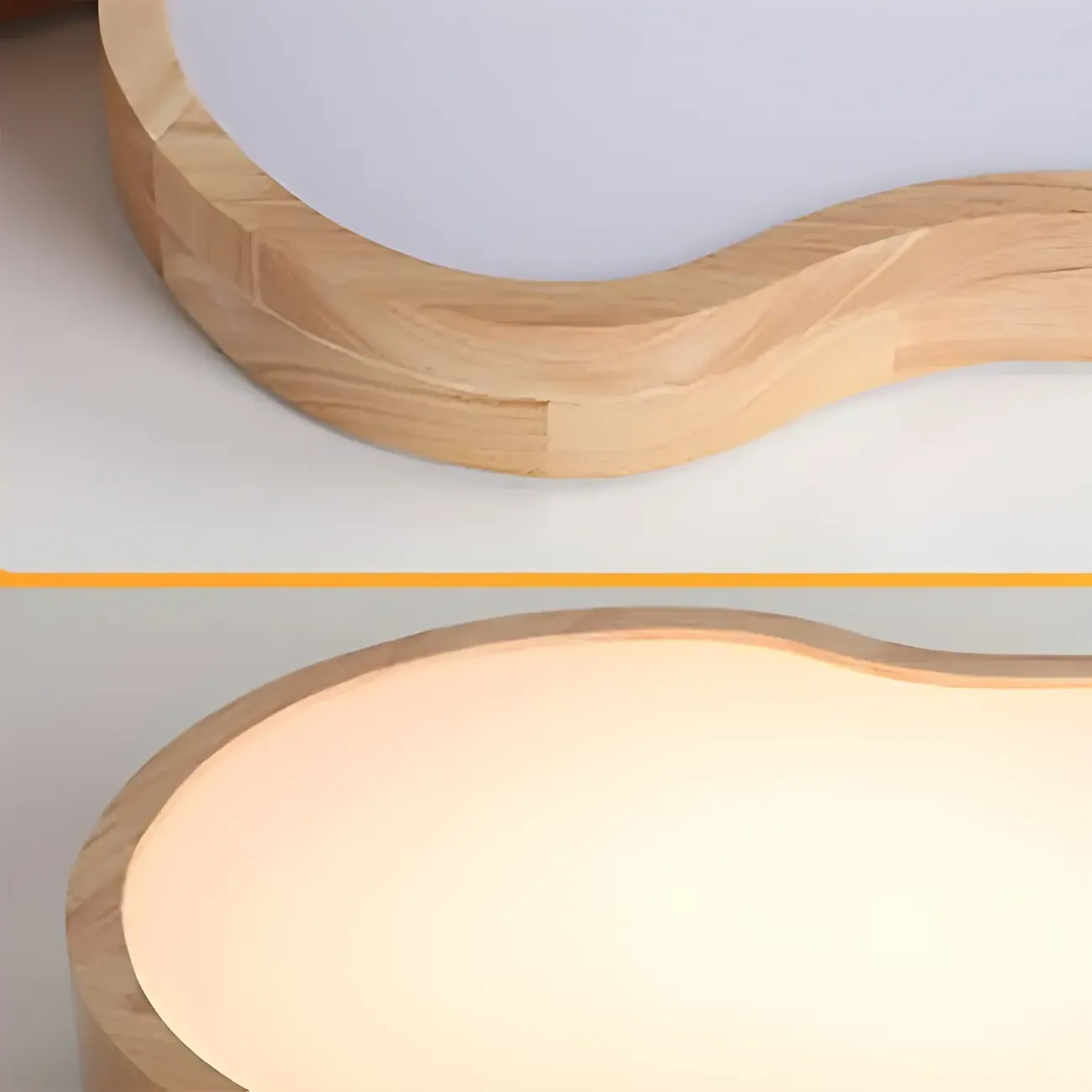 Natural Wood and Acrylic Decorative Flush LED Ceiling Light Image - 7