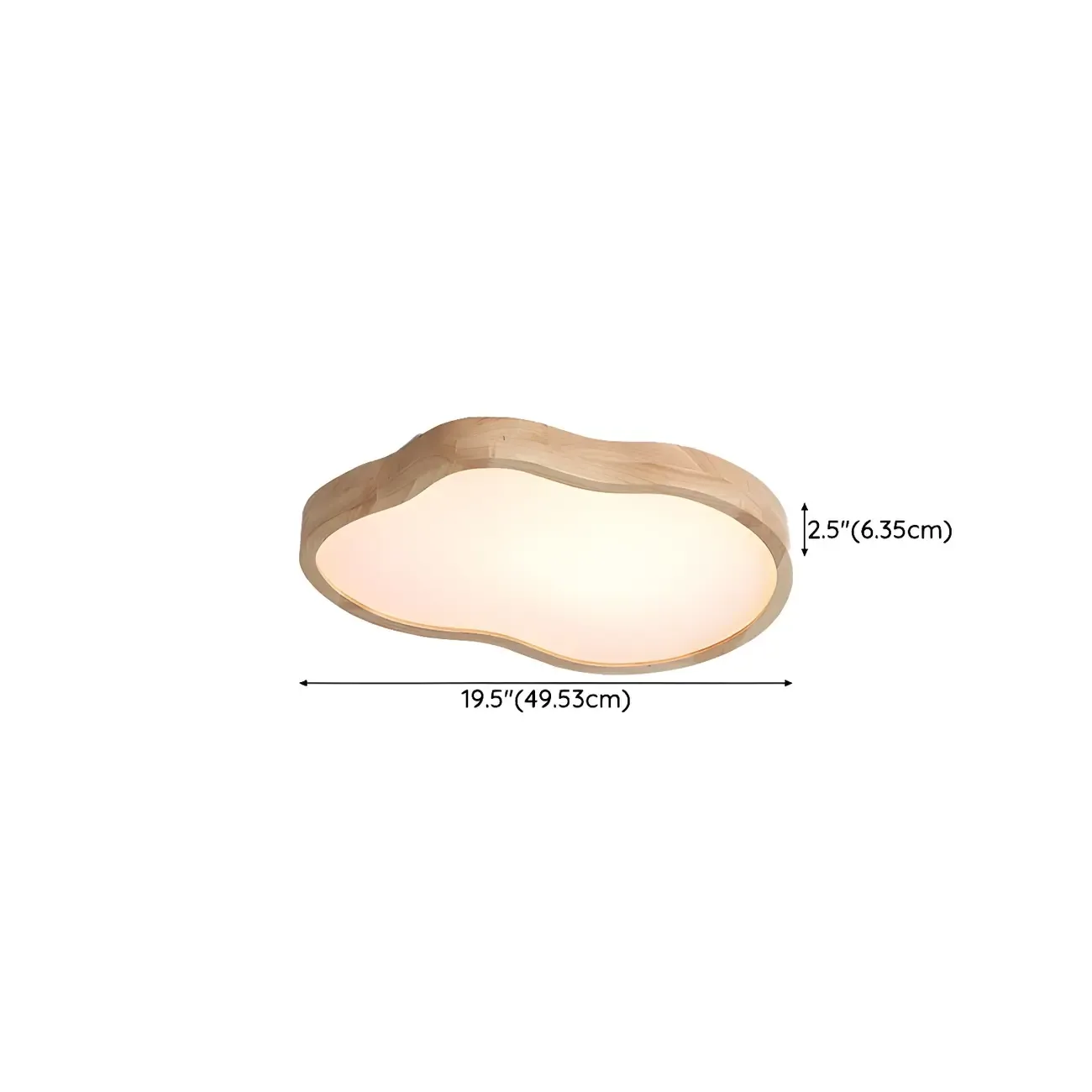 Natural Wood and Acrylic Decorative Flush LED Ceiling Light Image - 9