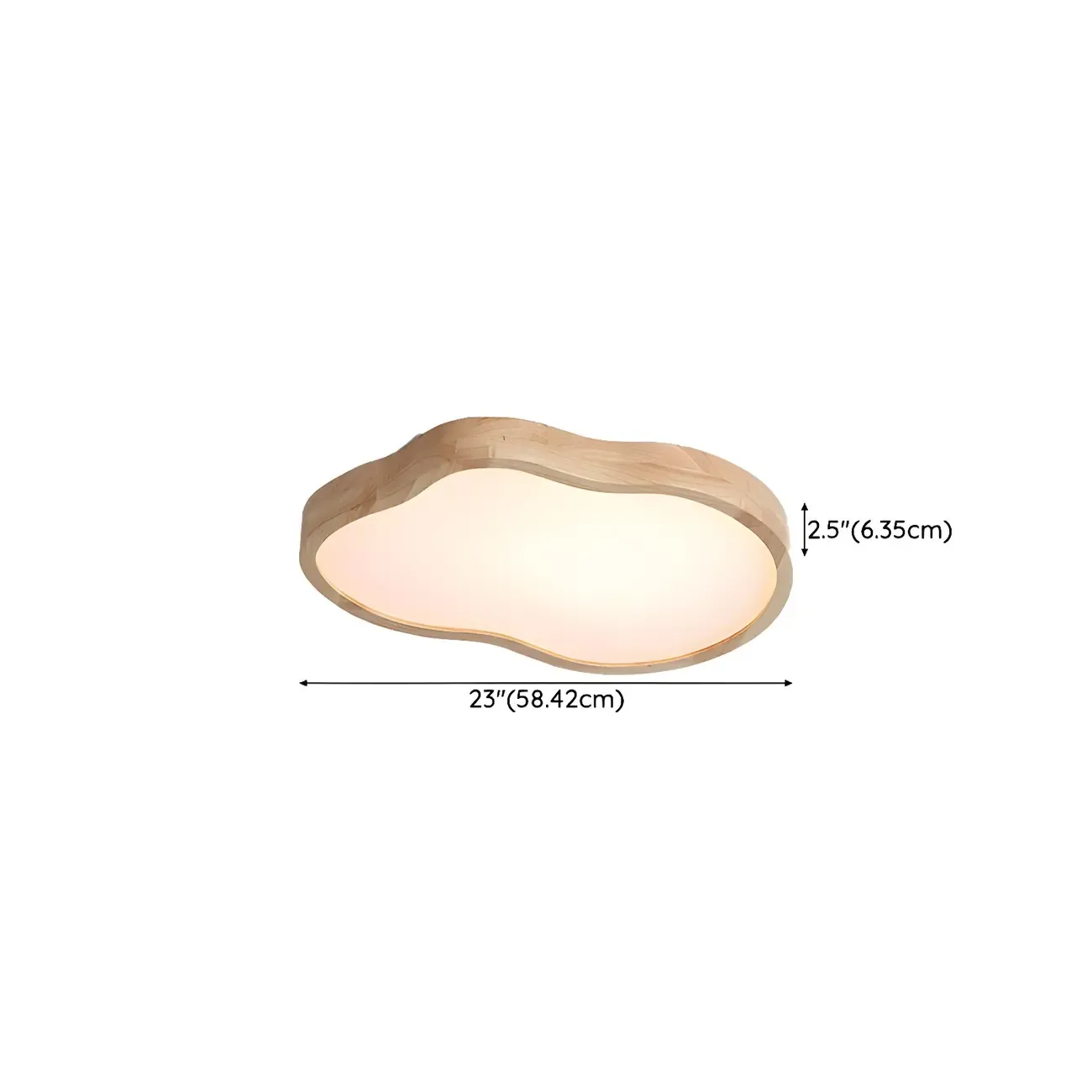 Natural Wood and Acrylic Decorative Flush LED Ceiling Light Image - 10