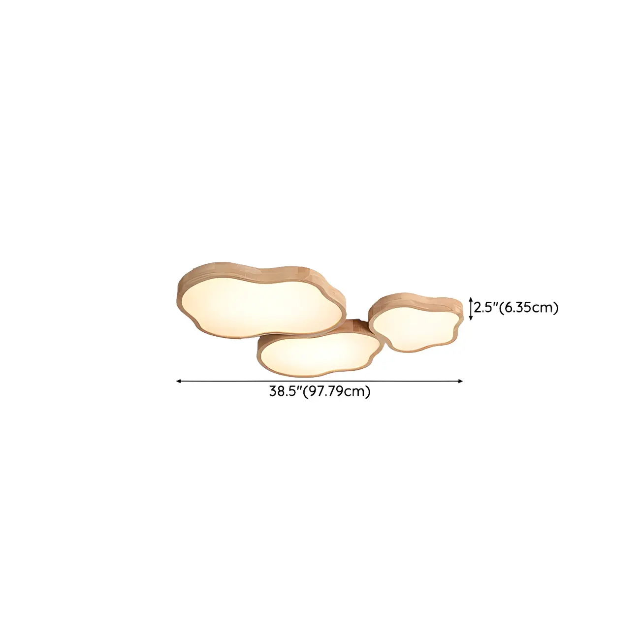 Natural Wood and Acrylic Decorative Flush LED Ceiling Light Image - 11 | homeyfad