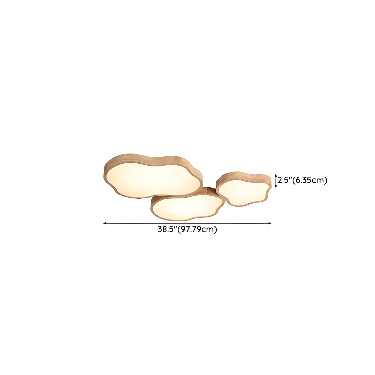 Natural Wood and Acrylic Decorative Flush LED Ceiling Light Image - 11