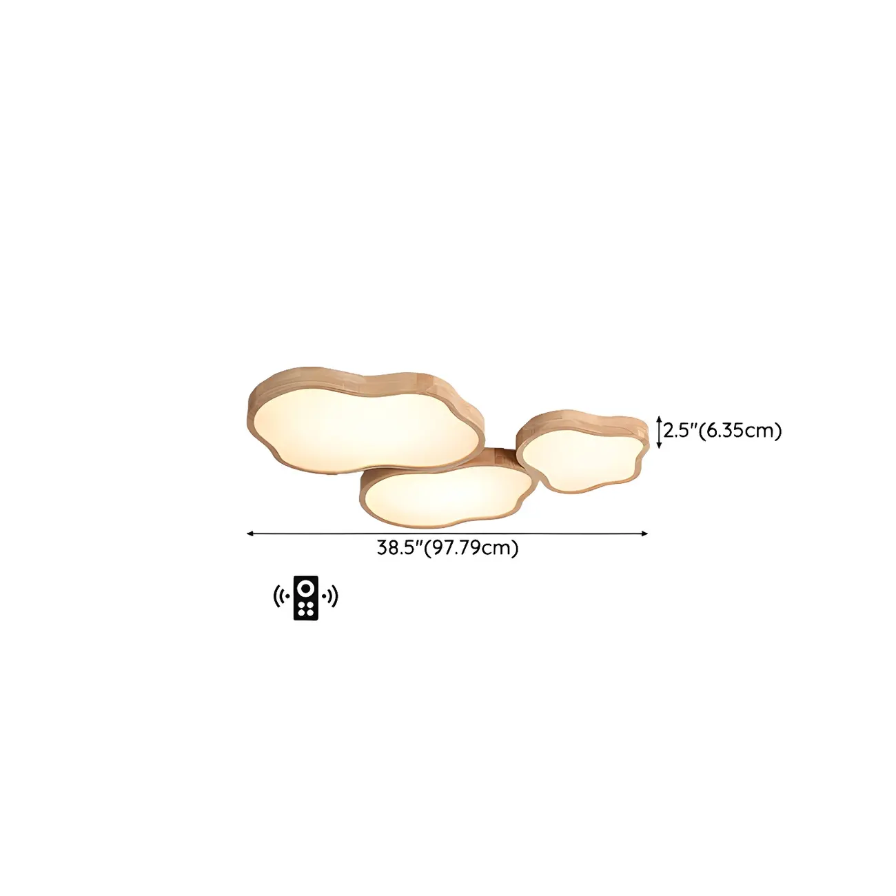 Natural Wood and Acrylic Decorative Flush LED Ceiling Light Image - 12 | homeyfad