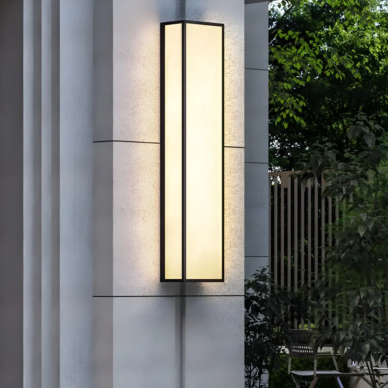 Modern Metal Black Rectangle Wall Light for Outdoor - HomeyFad