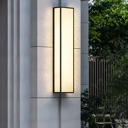 Modern Metal Black Rectangle Wall Light for Outdoor Image - 1