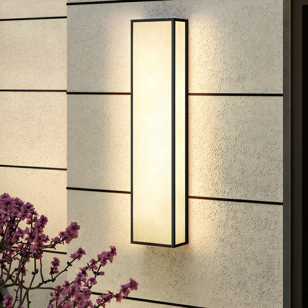 Modern Metal Black Rectangle Wall Light for Outdoor Image - 3 | homeyfad