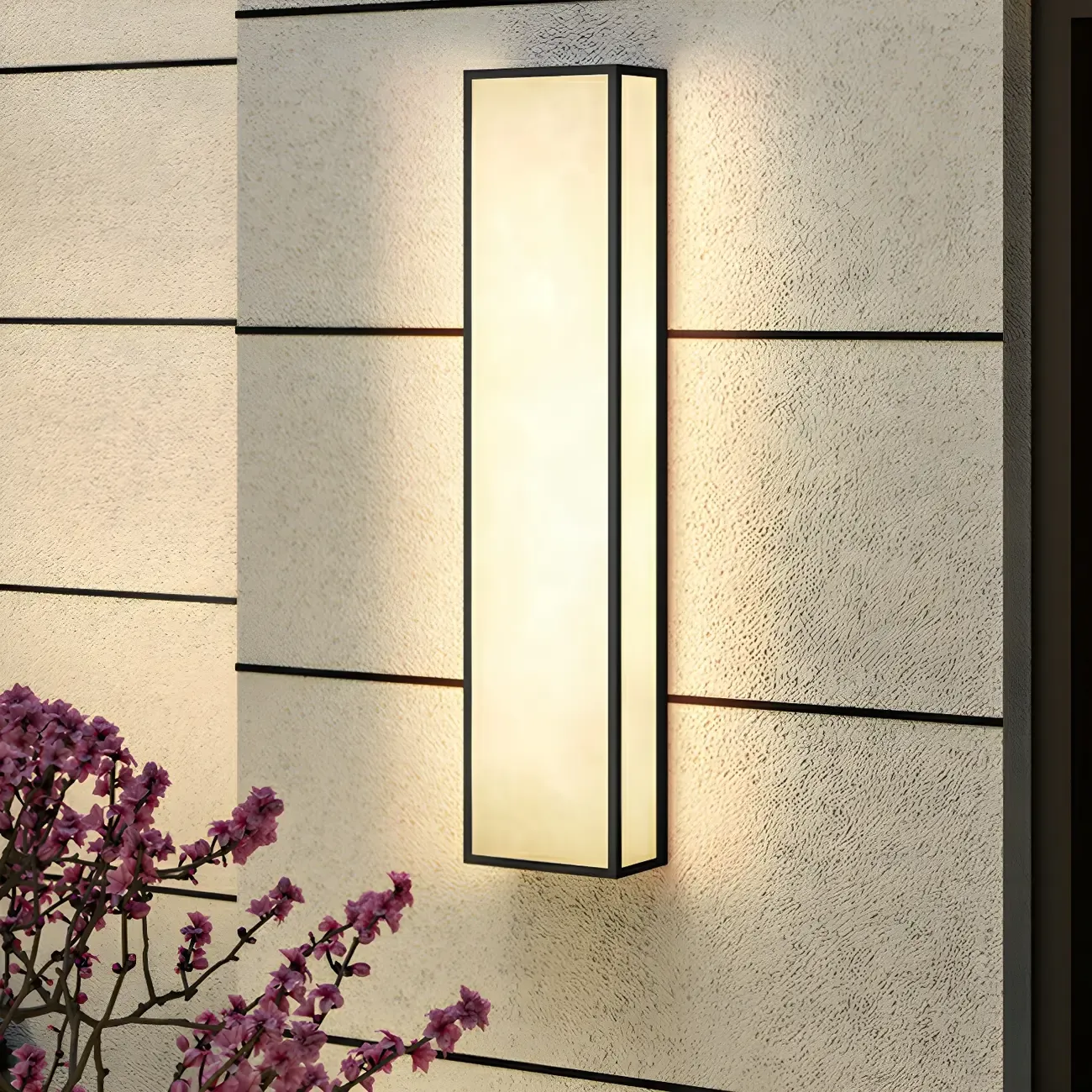 Modern Metal Black Rectangle Wall Light for Outdoor Image - 3
