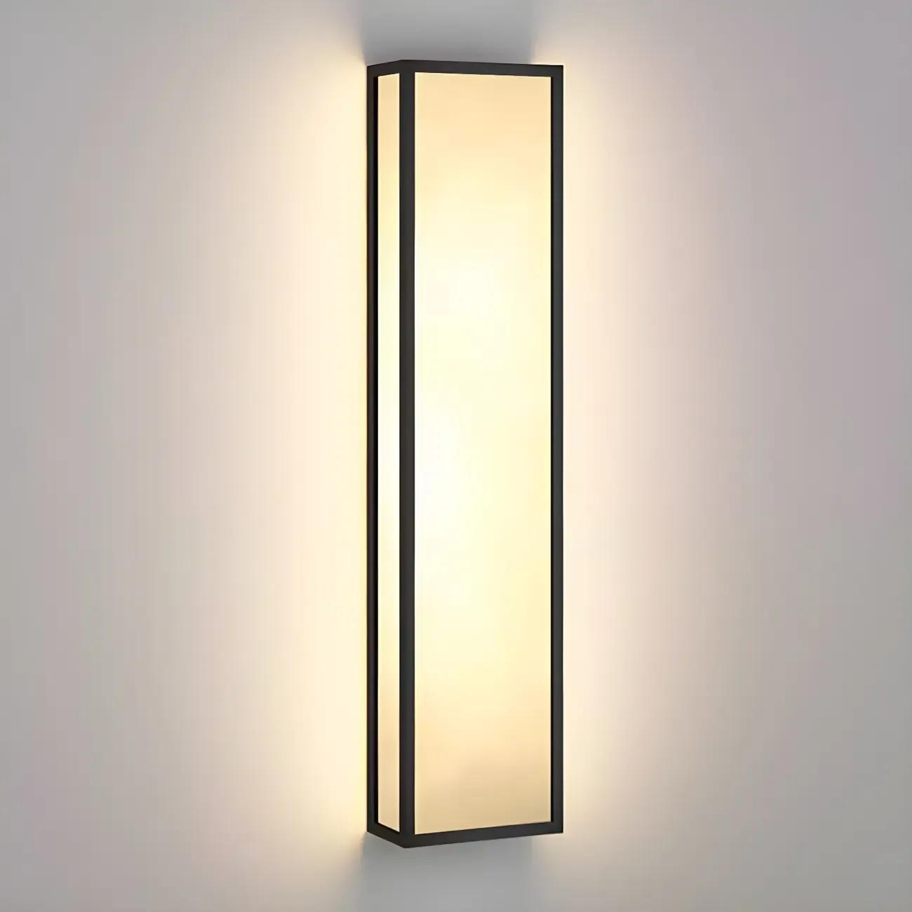 Modern Metal Black Rectangle Wall Light for Outdoor Image - 6