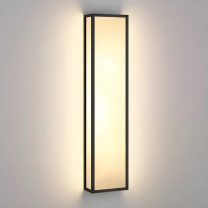 Modern Metal Black Rectangle Wall Light for Outdoor Image - 6