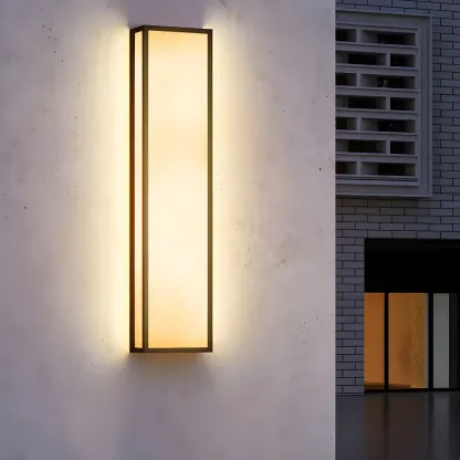 Modern Metal Black Rectangle Wall Light for Outdoor Image - 9
