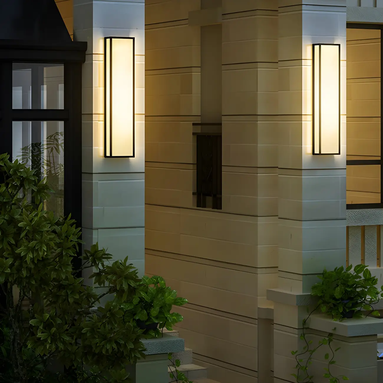 Modern Metal Black Rectangle Wall Light for Outdoor Image - 12 | homeyfad