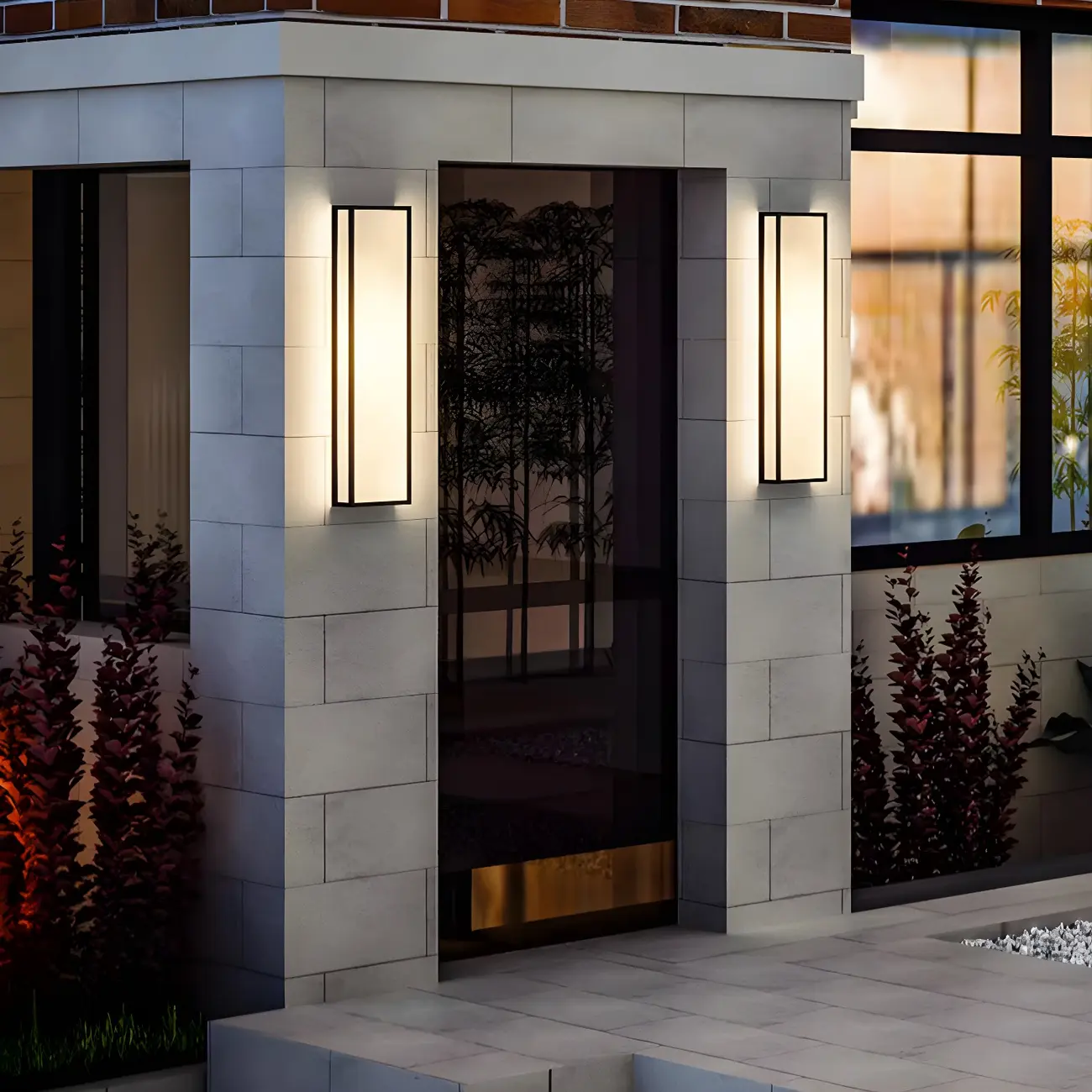 Modern Metal Black Rectangle Wall Light for Outdoor Image - 14 | homeyfad