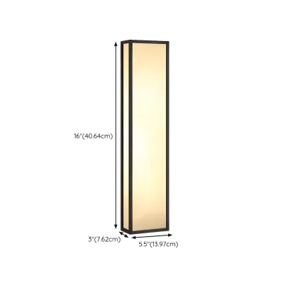 Modern Metal Black Rectangle Wall Light for Outdoor #size