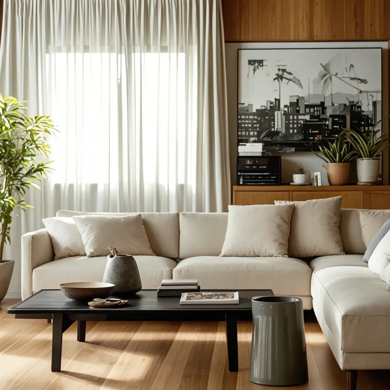 Black Rectangular Chic Rectangle Wood Coffee Table Image - 3