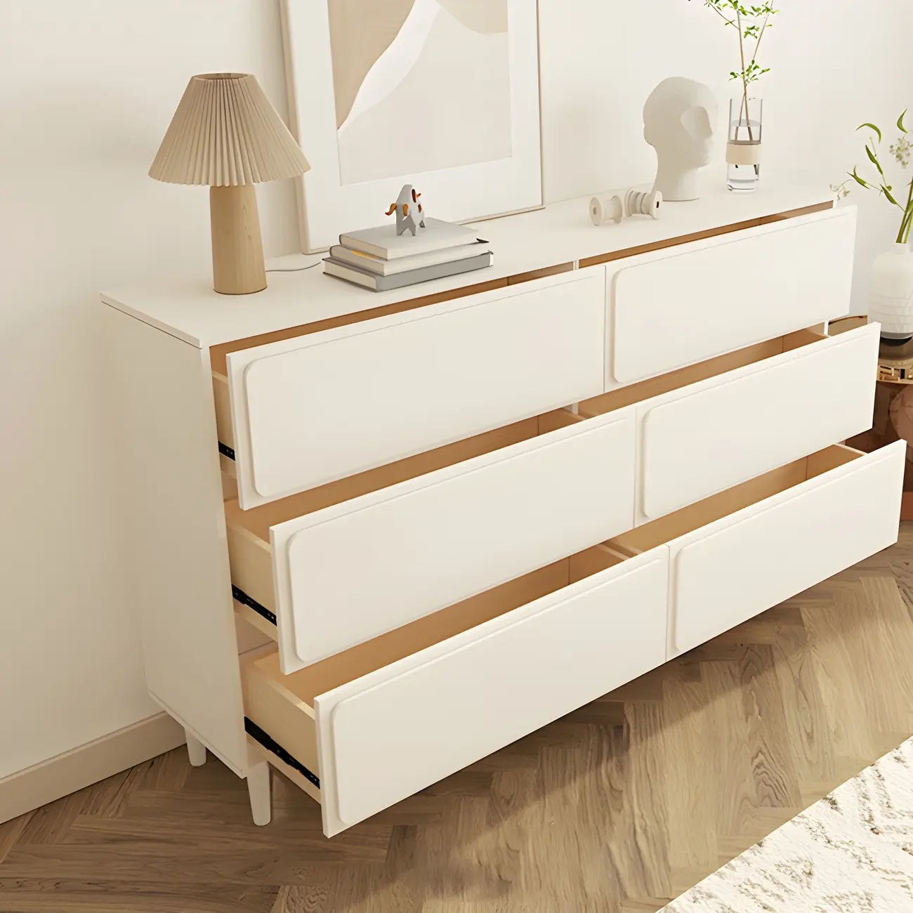 Modern White Wood Dressers & Chests with Soft Close Drawers Image - 11 | homeyfad