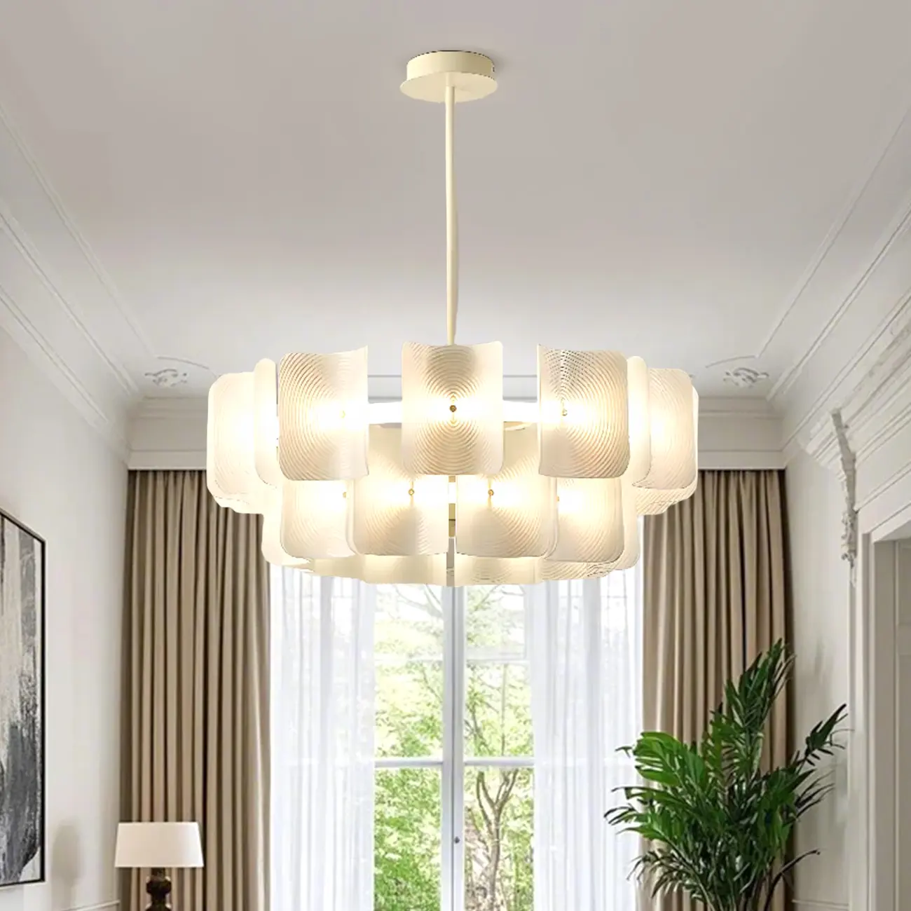 Modern LED Fingerprint Chandelier with Third-Gear Dimming  Image - 6 | homeyfad